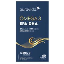 Ômega 3 EPA DHA Vitamina E 60 Cápsulas Pura Vida
