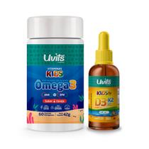 Omega 3 Kids 60 Cápsulas e Vitamina D3 K2 Kids Uvits