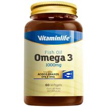 Ômega 3 Óleo de Peixe 1000mg 60 Cápsulas VitaminLife Ômega 3 Óleo de Peixe 1000mg 60 Cápsulas VitaminLife