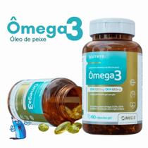 Ômega 3 óleo de peixe 60 cápsulas epa 1000mg dha 665mg meg-3 nutrye