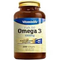 Ômega 3 Óleo de Peixe Diversas Quantidades 200 Cápsulas 1000mg Vitaminlife