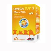 Omega 3 Omega Top 3 Suplemento 40 Cápsulas Cães e Gatos 500mg Agener Omega 3 Omega Top 3 Suplemento 40 Cápsulas Cães e Gatos 500mg Agener