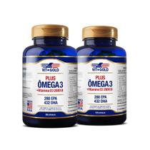 Ômega 3 Plus com vitamina D3 2000 UI Vitgold Kit 2x 100 caps.