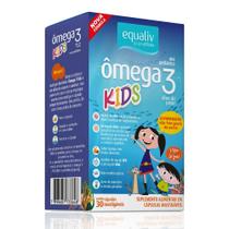 Omega 3 Pro Kids EPA 90 mg e DHA 60 mg com 30 Cápsulas Sabor Laranja c/Frutas Silvestres Mastigáveis Equaliv