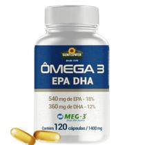 Ômega 3 PURO 120 Cápsulas Altos Índices de EPA/DHA - SunFlower