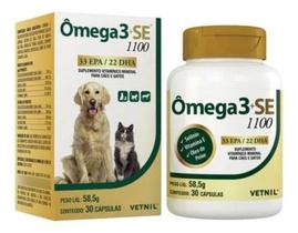 Omega 3 + Se 1100 30 Cápsulas Vetnil Cães E Gatos