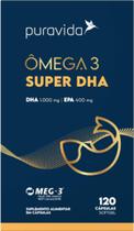 Ômega 3 Super DHA 1000mg EPA 400mg Puravida 120 Cápsulas Ômega 3 Super DHA 1000mg EPA 400mg Puravida 120 Cápsulas