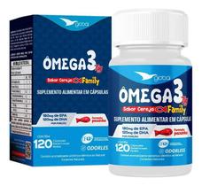 Ômega 3 TG Family Sabor Cereja 18 EPA 12 DHA 120 Cápsulas Ômega 3 TG Family Sabor Cereja 18 EPA 12 DHA 120 Cápsulas