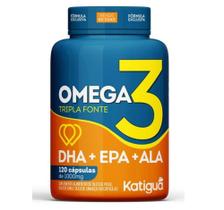 Ômega 3 Tripla Fonte 120 cápsulas DE 1000mg Katiguá (DHA + EPA + ALA)