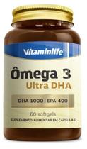 Ômega 3 Ultra DHA 1000 - Óleo De Peixe 60 Softgels Vitaminlife - Sem sabor