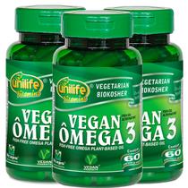 Ômega 3 Vegano 60 Cápsulas de 480mg Kit com 3 Ômega 3 Vegano 60 Cápsulas de 480mg Kit com 3