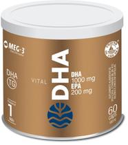 Ômega 3 Vital DHA 1000mg EPA 200mg Pureza MEG-3 60 cápsulas Ômega 3 Vital DHA 1000mg EPA 200mg Pureza MEG-3 60 cápsulas