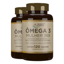 Omega Mulher 3 6 9 Óleo Linhaça Borragem Primula 2x120 capsulas softgels - Secrets Nutrition