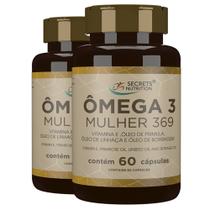 Omega Mulher 3 6 9 Óleo Linhaça Borragem Primula Vitamina E 2x60 capsulas softgels Secrets Nutrition