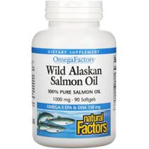 Ômega, Óleo de Salmão Selvagem do Alasca, 1.000 mg, 90 Cápsulas, Natural Factors