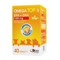 Omega Top 3 1000mg Suplemento Alimentar para Cães e Gatos 40 Cápsulas Omega Top 3 1000mg Suplemento Alimentar para Cães e Gatos 40 Cápsulas