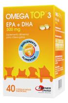 Omega Top 3 C/ 40 Cáp. Moles Saborosas 500mg P/ Cães E Gatos - Agener União