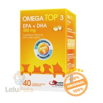 Ômega Top 3 Suplemento Alimentar Para Cães 500mg 40 comp, Ômega Top 3 Suplemento Alimentar Para Cães 500mg 40 comp,