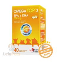 Ômega Top 3 Suplemento Alimentar Para Cães 500mg 40 comp, - Agener uniao