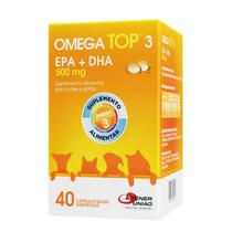 Omega Top 3 Suplemento para Cães e Gatos 40 Caps Agener 500mg