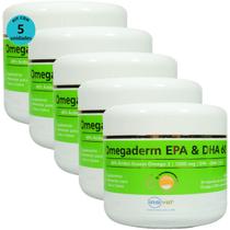 Omegaderm EPA & DHA 60 Suplemento Cães e Gatos 1000mg C/ 30 Cápsulas Kit Com 5 - Inovet