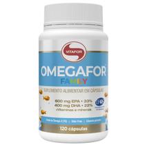 Omegafor Family Vitafor 120 Cápsulas Ômega 3 com EPA DHA + Vitaminas E, K, B12 e Selênio Selo IFOS, Sem Refluxo