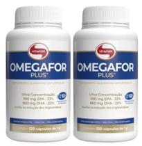 Omegafor Plus Omega 3 (TG) de 990 mg EPA e 660 mg de DHA com 120 Cápsulas-Kit 02 unidades -Vitafor