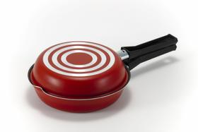 Omeleteira 18 Antiaderente Vermelha - Frigideira Dupla - Ovo Omelete - Custo Benefício - Marcolar