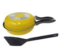 Omeleteira teflon amarela grande marpal com espatula
