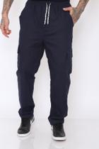 Omg Jeans Calça Cargo Masculina Com 6 Bolsos Cordão Sarja de Marca