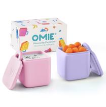 OmieBox (2 unidades) Recipientes à prova de vazamento para molhos, recipiente para salada, recipiente para condimentos com tampas - Silicone seguro para alimentos - 120 ml (Rosa/Roxo) OmieBox (2 unidades) Recipientes à prova de vazamento para molhos, recipiente para salada, recipiente para condimentos com tampas - Silicone seguro para alimentos - 120 ml (Rosa/Roxo)