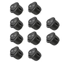 on off 2 Pinos Redondo Snap Rocker Switch 10 Pcs SPST Para Carro Auto Barco Eletrodomésticos AC