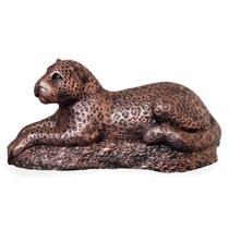 Onça Pintada Escultura de Resina Estatueta Felino Decorativa