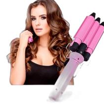 Ondulador Tri-Onda Rosa Bivolt 25Mm Cabelos Perfeitos