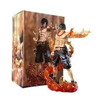 One Piece Bandai GK Flame Finger Ace Postura De Batalha Modelo Artesanal Ornamento Figura De