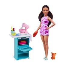 oneca Barbie - Playset Aventuras na Cozinha com Pet HCD44 - Mattel oneca Barbie - Playset Aventuras na Cozinha com Pet HCD44 - Mattel