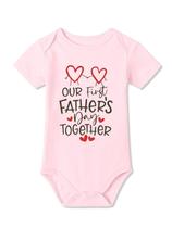 Onesie BesserBay, 1º Dia dos Pais, de algodão para recém-nascidos, rosa 6-9M
