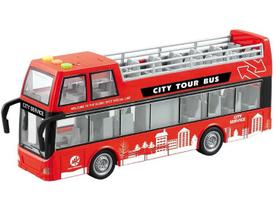 Ônibus 2 Andares Turismo De Fricção Luz E Som Shiny Toys