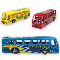 Ônibus 3 unidades Brinquedo Mini bus veículo movido fricção