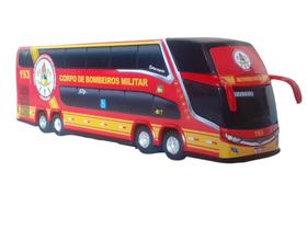 Ônibus Bombeiro Miniatura 2 Andares 30cm - Escala 1/43