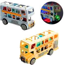 Ônibus Brinquedo Retro Bate e Volta Som Luz Engrenagem Interativo Ônibus Brinquedo Retro Bate e Volta Som Luz Engrenagem Interativo