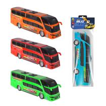 Ônibus Buzão Realista C/ 2 Andares Miniatura 25cm Busão Carrinho Brinquedo Infantil - BS Toys