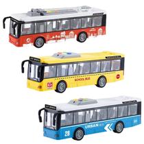 Ônibus com Fricção Luz e Som Escala 1:16 Variado - DmToys Ônibus com Fricção Luz e Som Escala 1:16 Variado - DmToys