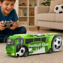 Ônibus Controle Remoto sem Fio 17cm Football Club Acende Farois Cor:Verde,