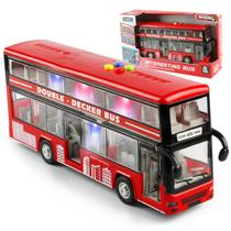 Ônibus de brinquedo de dois andares Cdymkf 11 (28 cm) com luzes e sons Ônibus de brinquedo de dois andares Cdymkf 11 (28 cm) com luzes e sons