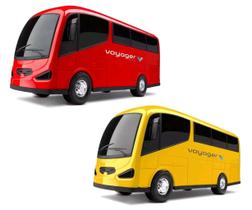 Ônibus de brinquedo Voyager Bus micro-ônibus kit c/2 unidades - Roma Brinquedos