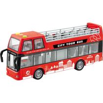 Onibus De Turismo Dois Andares com Fricção e Luz E Som 1:16