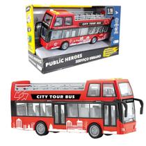 Ônibus de Turismo Dois Andares com Luz e Som Shiny Toys