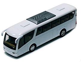 Ônibus de turismo em metal fundido KiNSMART 18 cm com fricção, branco Ônibus de turismo em metal fundido KiNSMART 18 cm com fricção, branco