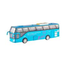 Ônibus De Viagem Infantil Modelo Liga Metálica Veículo Brinquedo Som Luz Puxar Presente Educacional